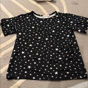 Tweenstyle Black Tee with White Star Print